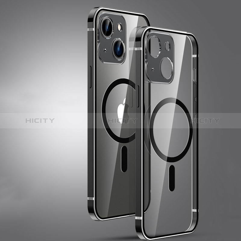 Schutzhülle Luxus Metall Rahmen und Kunststoff Schutzhülle Tasche mit Mag-Safe Magnetic Magnetisch JL3 für Apple iPhone 13 groß