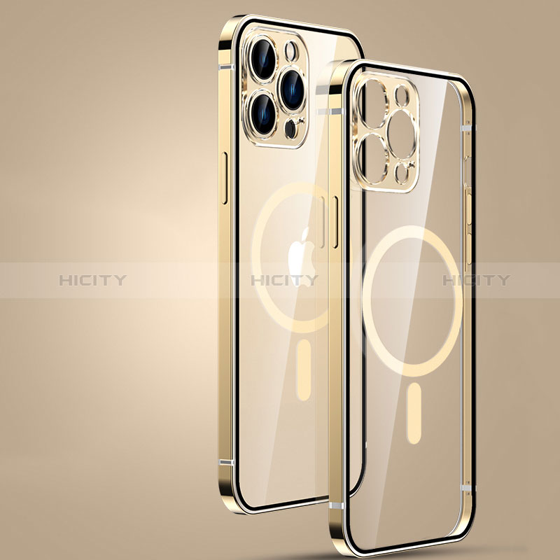 Schutzhülle Luxus Metall Rahmen und Kunststoff Schutzhülle Tasche mit Mag-Safe Magnetic Magnetisch JL3 für Apple iPhone 15 Pro Max groß