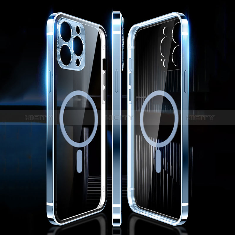 Schutzhülle Luxus Metall Rahmen und Kunststoff Schutzhülle Tasche mit Mag-Safe Magnetic Magnetisch JL3 für Apple iPhone 15 Pro Max groß