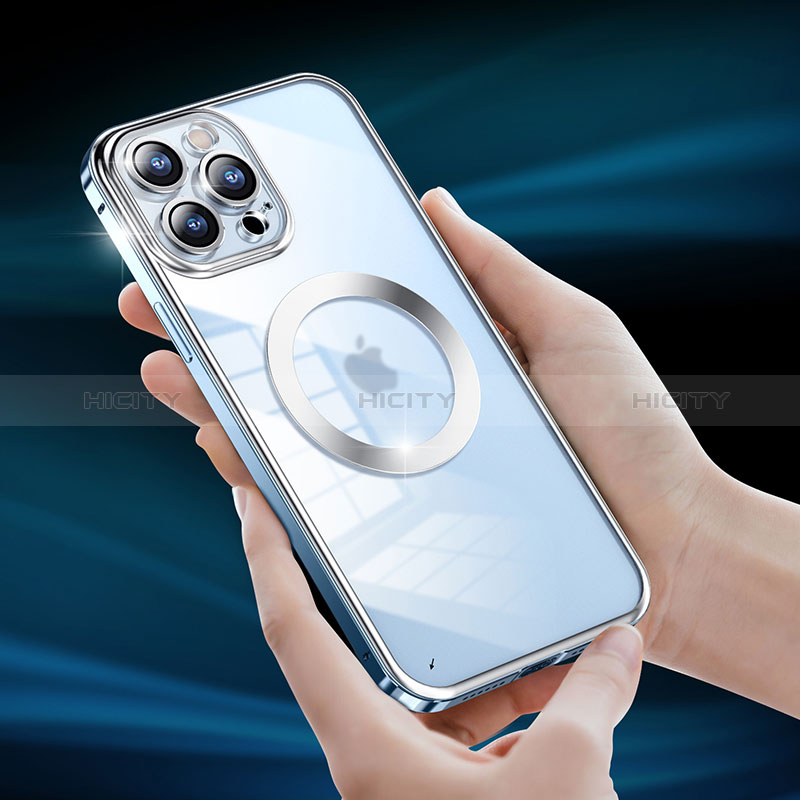 Schutzhülle Luxus Metall Rahmen und Kunststoff Schutzhülle Tasche mit Mag-Safe Magnetic Magnetisch LF5 für Apple iPhone 13 Pro Max