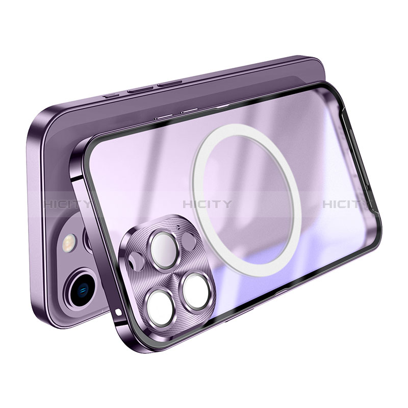 Schutzhülle Luxus Metall Rahmen und Kunststoff Schutzhülle Tasche mit Mag-Safe Magnetic Magnetisch LK1 für Apple iPhone 15 Pro groß