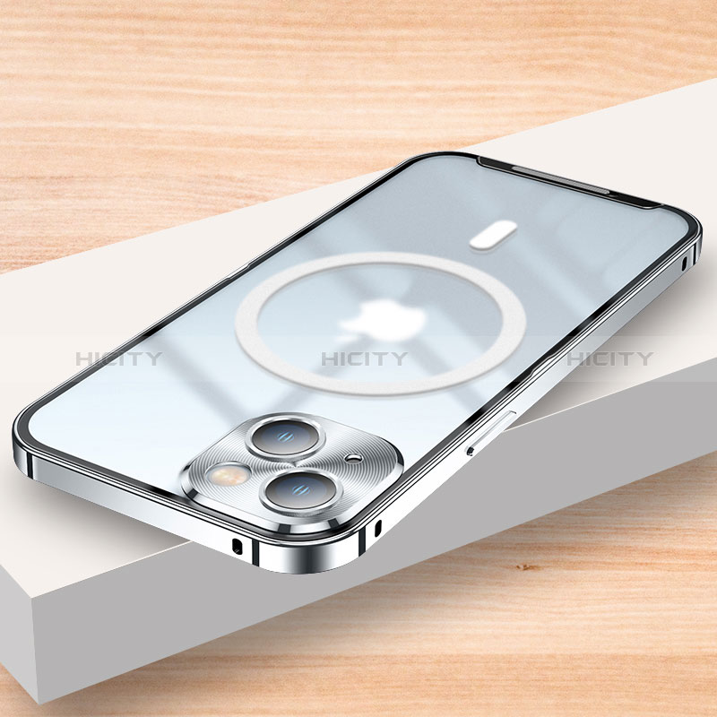Schutzhülle Luxus Metall Rahmen und Kunststoff Schutzhülle Tasche mit Mag-Safe Magnetic Magnetisch LK2 für Apple iPhone 13