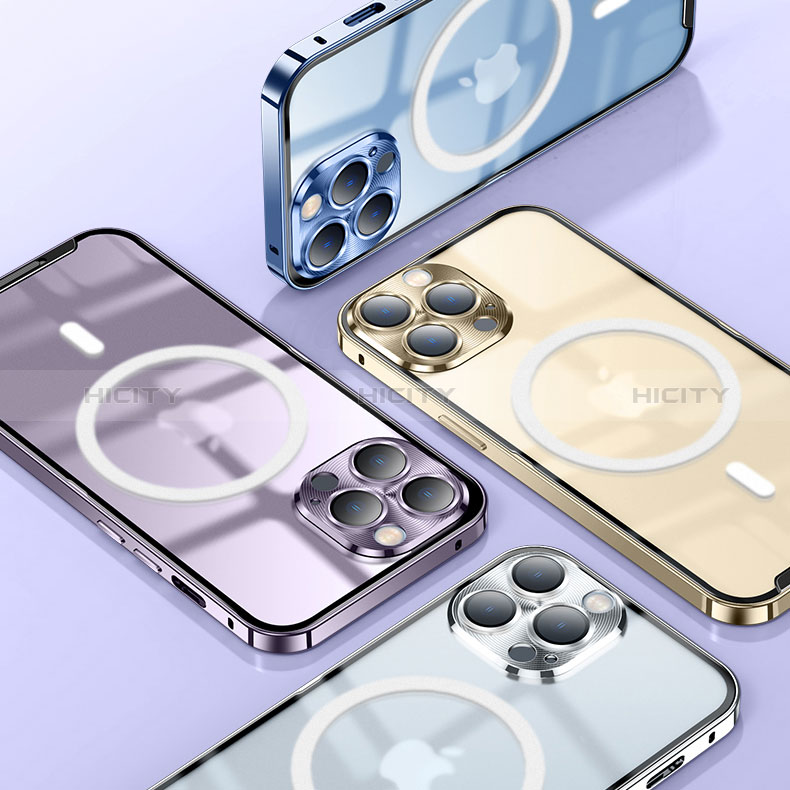 Schutzhülle Luxus Metall Rahmen und Kunststoff Schutzhülle Tasche mit Mag-Safe Magnetic Magnetisch LK2 für Apple iPhone 14 groß