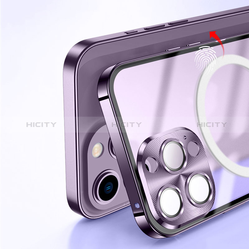 Schutzhülle Luxus Metall Rahmen und Kunststoff Schutzhülle Tasche mit Mag-Safe Magnetic Magnetisch LK2 für Apple iPhone 14 groß