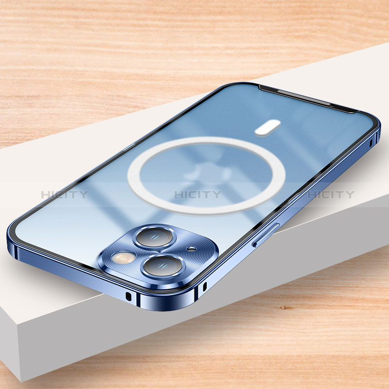Schutzhülle Luxus Metall Rahmen und Kunststoff Schutzhülle Tasche mit Mag-Safe Magnetic Magnetisch LK2 für Apple iPhone 14 groß