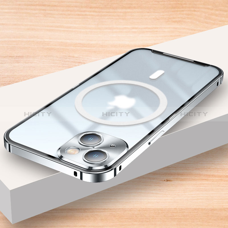 Schutzhülle Luxus Metall Rahmen und Kunststoff Schutzhülle Tasche mit Mag-Safe Magnetic Magnetisch LK2 für Apple iPhone 14 groß