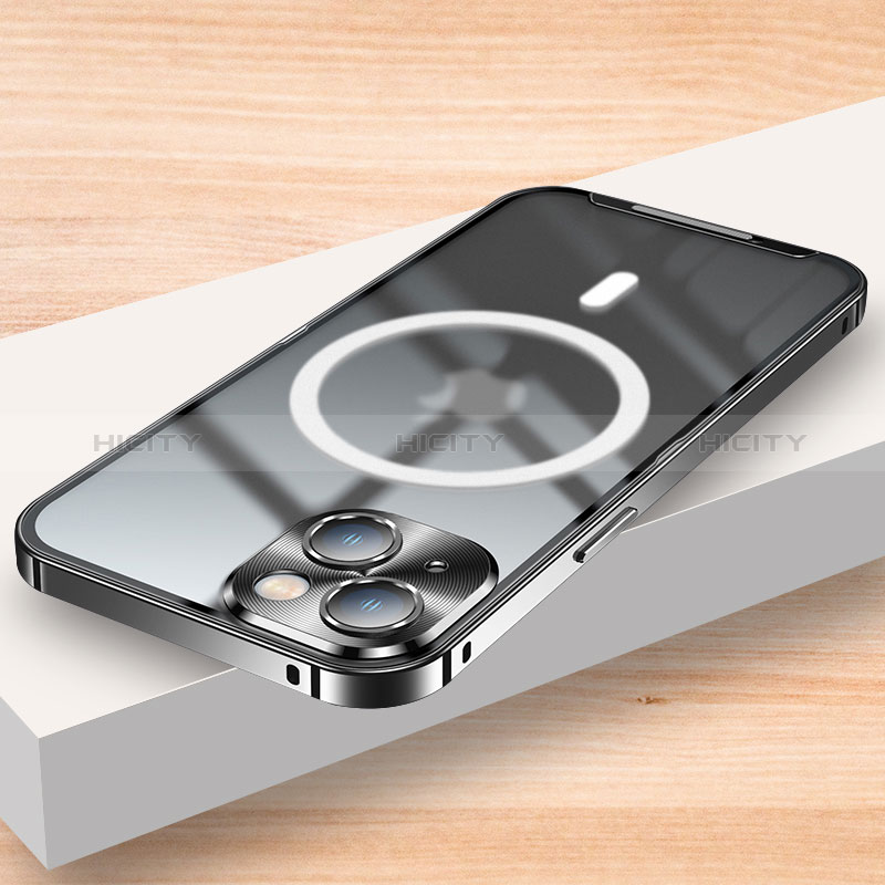 Schutzhülle Luxus Metall Rahmen und Kunststoff Schutzhülle Tasche mit Mag-Safe Magnetic Magnetisch LK2 für Apple iPhone 14 groß