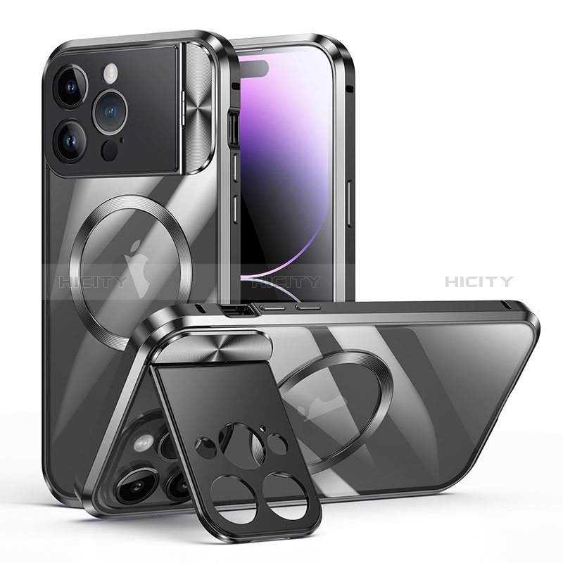 Schutzhülle Luxus Metall Rahmen und Kunststoff Schutzhülle Tasche mit Mag-Safe Magnetic Magnetisch LK4 für Apple iPhone 15 Pro