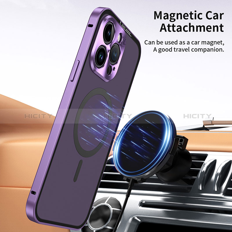 Schutzhülle Luxus Metall Rahmen und Kunststoff Schutzhülle Tasche mit Mag-Safe Magnetic Magnetisch LK5 für Apple iPhone 14 Pro Max