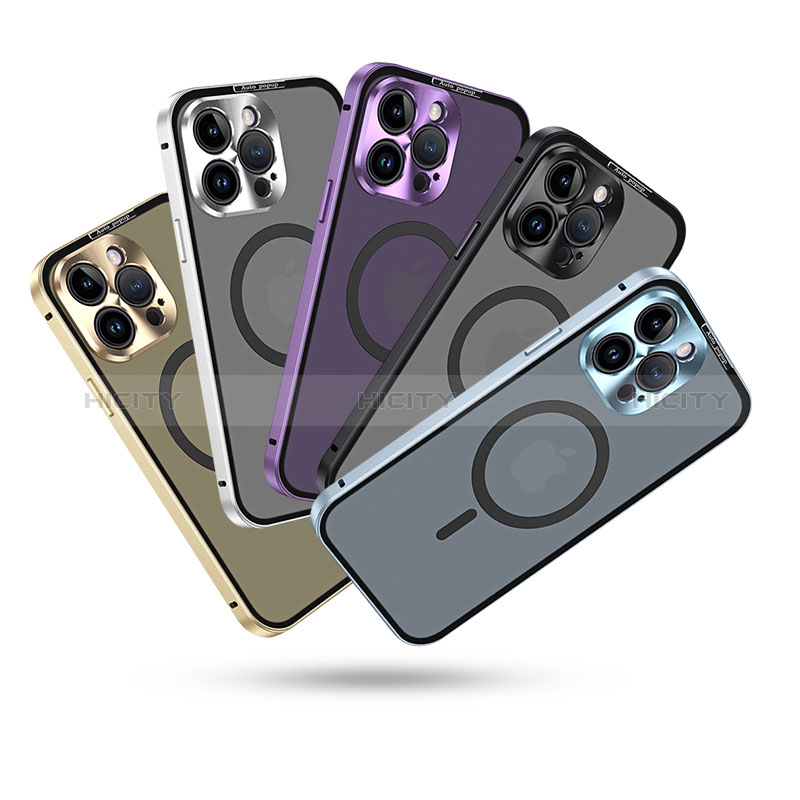 Schutzhülle Luxus Metall Rahmen und Kunststoff Schutzhülle Tasche mit Mag-Safe Magnetic Magnetisch LK5 für Apple iPhone 14 Pro Max