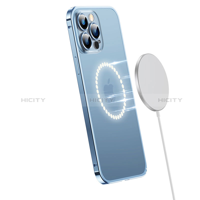 Schutzhülle Luxus Metall Rahmen und Kunststoff Schutzhülle Tasche mit Mag-Safe Magnetic Magnetisch QC2 für Apple iPhone 14 Plus groß