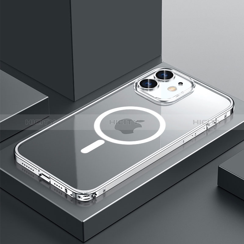 Schutzhülle Luxus Metall Rahmen und Kunststoff Schutzhülle Tasche mit Mag-Safe Magnetic Magnetisch QC3 für Apple iPhone 12 groß