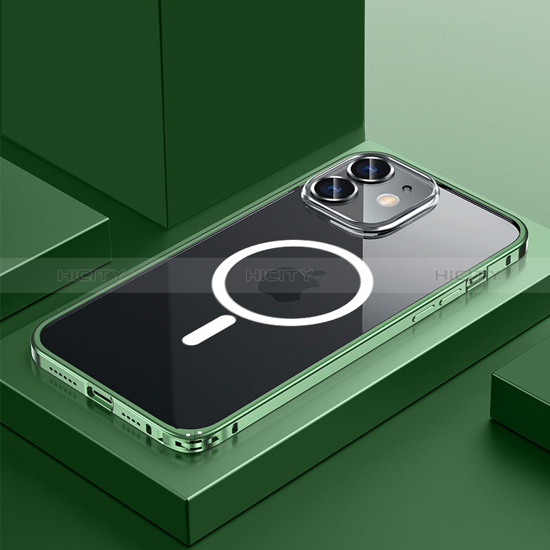 Schutzhülle Luxus Metall Rahmen und Kunststoff Schutzhülle Tasche mit Mag-Safe Magnetic Magnetisch QC3 für Apple iPhone 12 Mini