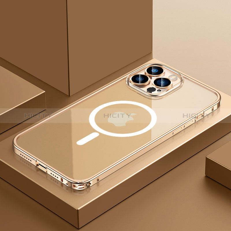 Schutzhülle Luxus Metall Rahmen und Kunststoff Schutzhülle Tasche mit Mag-Safe Magnetic Magnetisch QC3 für Apple iPhone 12 Pro groß