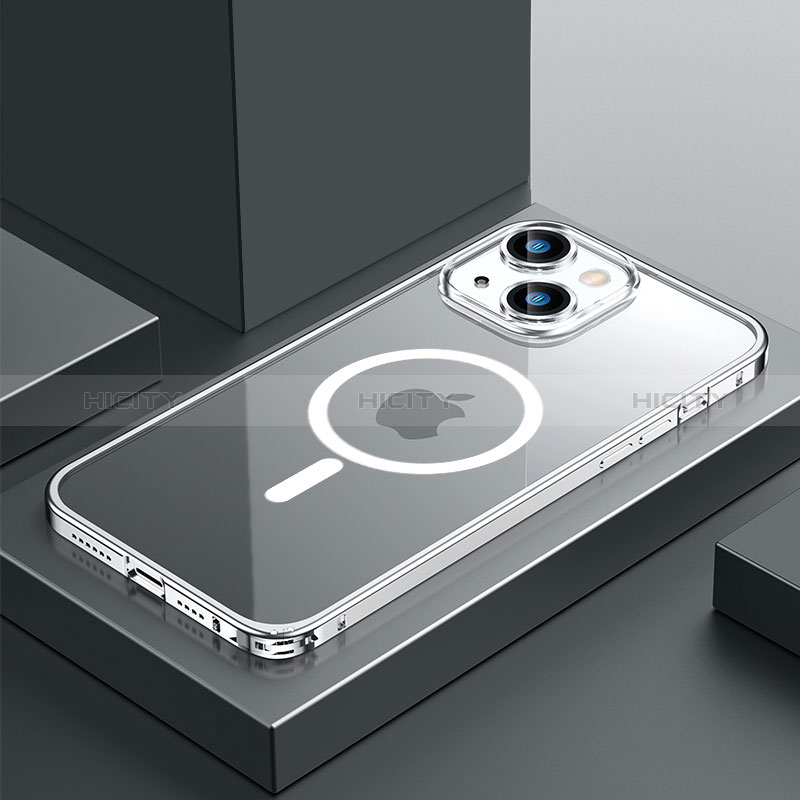 Schutzhülle Luxus Metall Rahmen und Kunststoff Schutzhülle Tasche mit Mag-Safe Magnetic Magnetisch QC3 für Apple iPhone 14 Plus