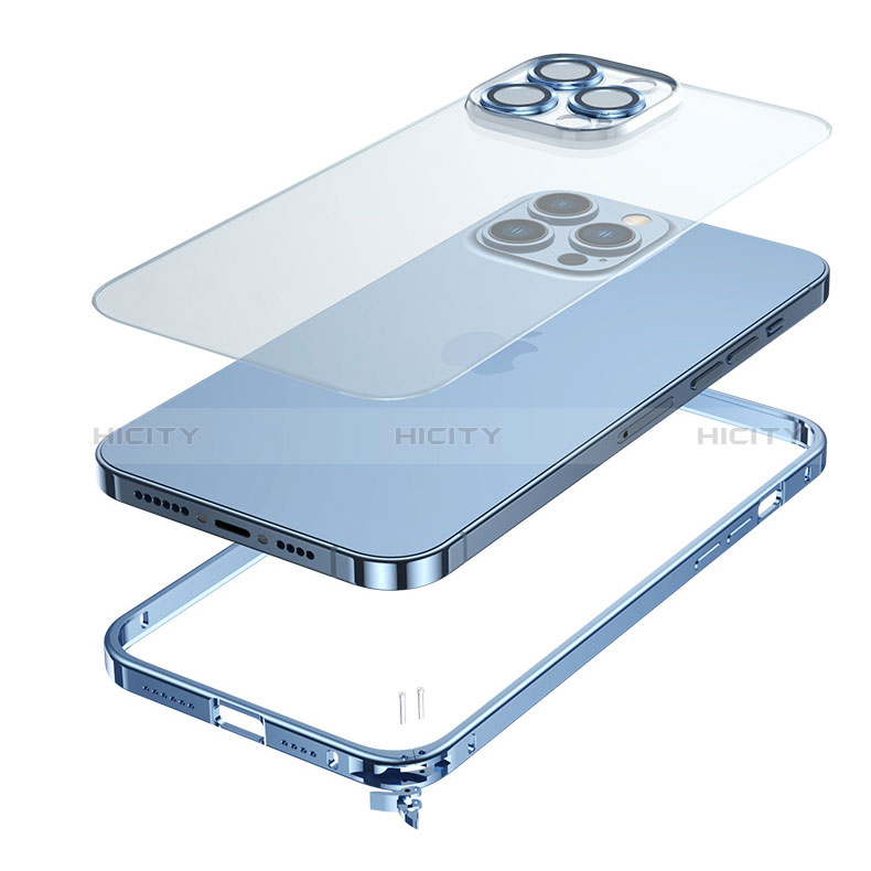 Schutzhülle Luxus Metall Rahmen und Kunststoff Schutzhülle Tasche QC3 für Apple iPhone 13 groß