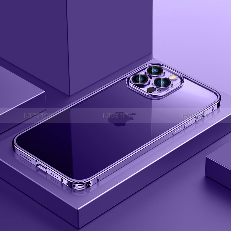 Schutzhülle Luxus Metall Rahmen und Kunststoff Schutzhülle Tasche QC4 für Apple iPhone 13 Pro Max groß