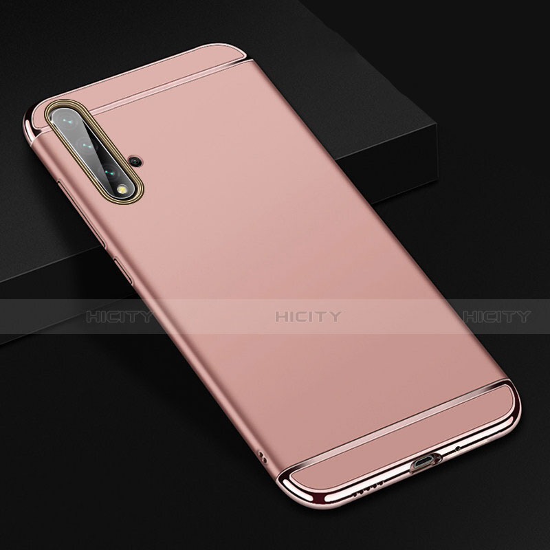 Schutzhülle Luxus Metall Rahmen und Kunststoff Schutzhülle Tasche T01 für Huawei Nova 5 Pro Rosegold