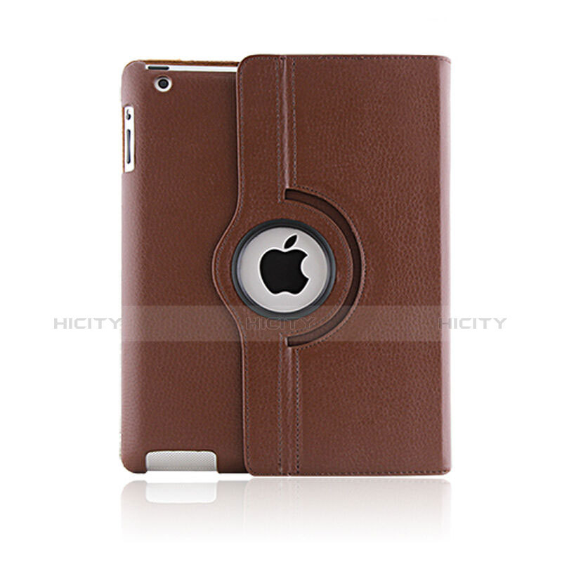 Schutzhülle Rotierende Tasche Leder für Apple iPad 3 Braun