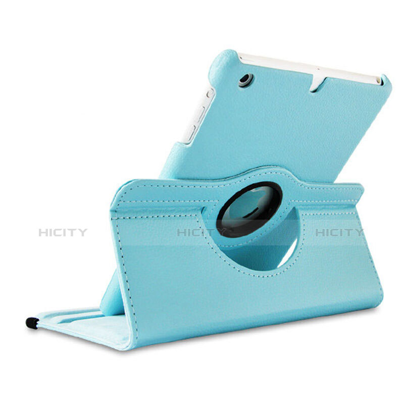 Schutzhülle Rotierende Tasche Leder für Apple iPad Mini 2 Hellblau