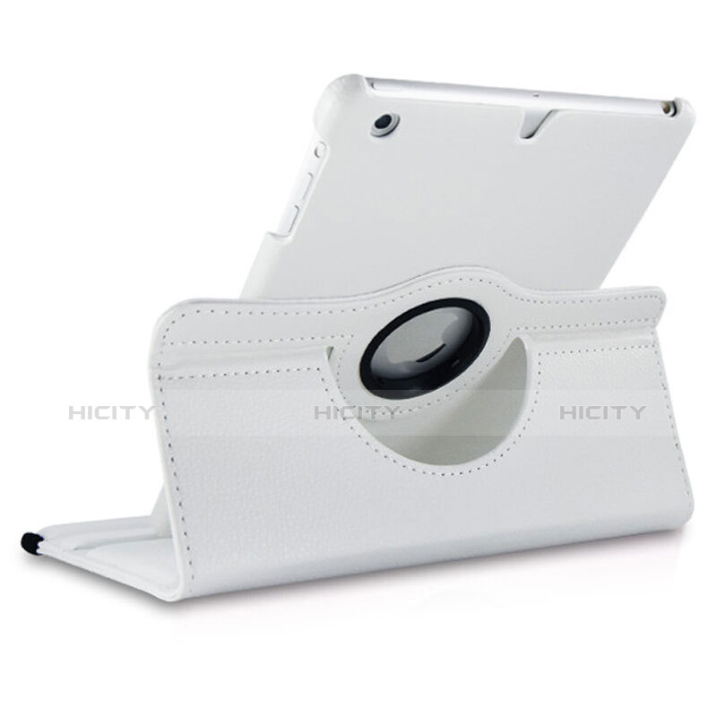 Schutzhülle Rotierende Tasche Leder für Apple iPad Mini Weiß Plus