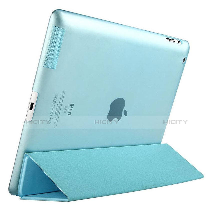 Schutzhülle Stand Tasche Leder für Apple iPad 2 Hellblau groß