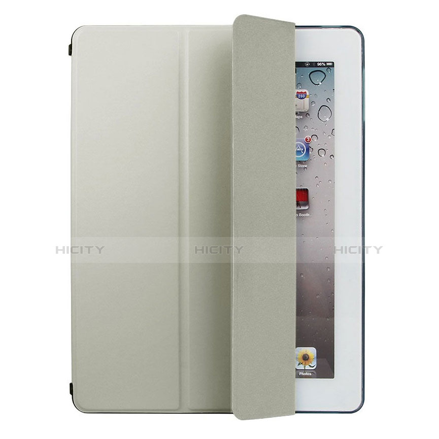 Schutzhülle Stand Tasche Leder für Apple iPad 3 Grau