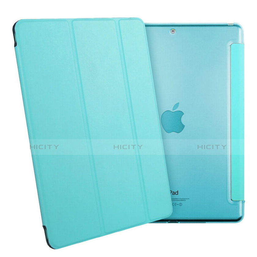 Schutzhülle Stand Tasche Leder für Apple iPad Air Hellblau groß