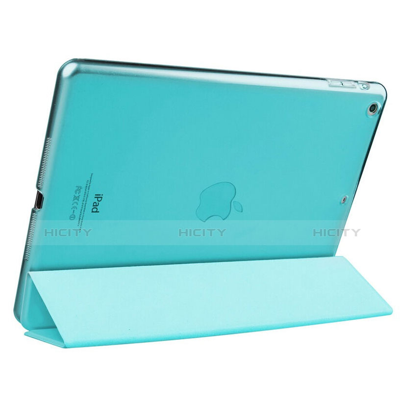Schutzhülle Stand Tasche Leder für Apple iPad Air Hellblau groß