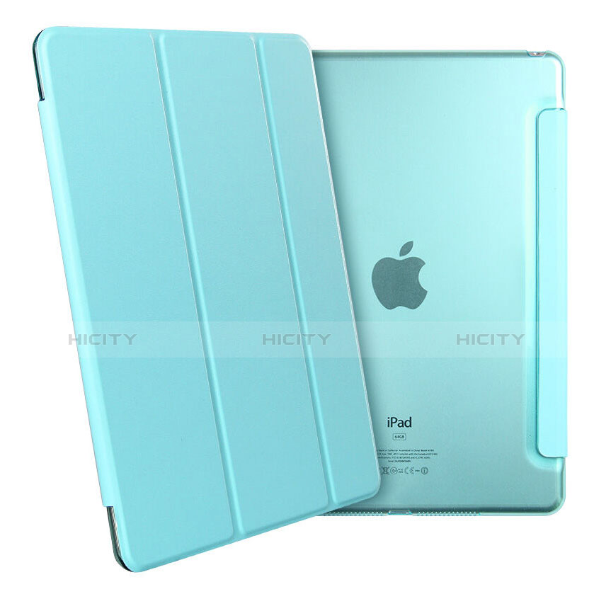 Schutzhülle Stand Tasche Leder für Apple iPad Mini 4 Hellblau groß