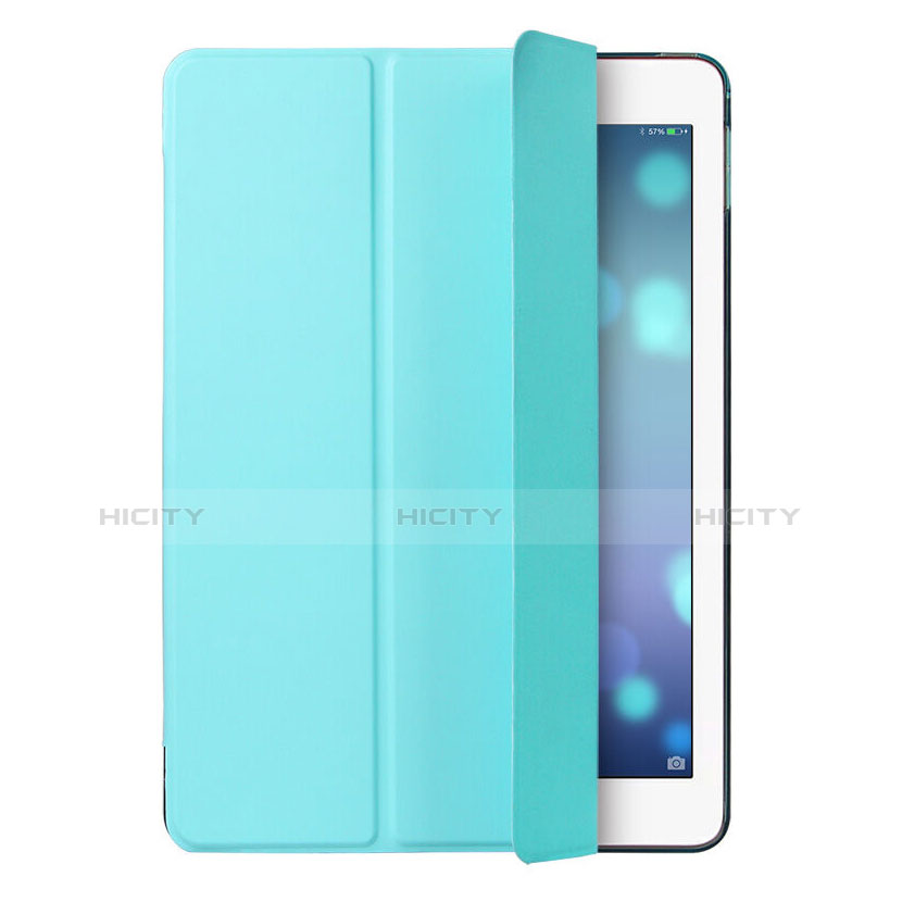 Schutzhülle Stand Tasche Leder für Apple iPad Mini 4 Hellblau groß