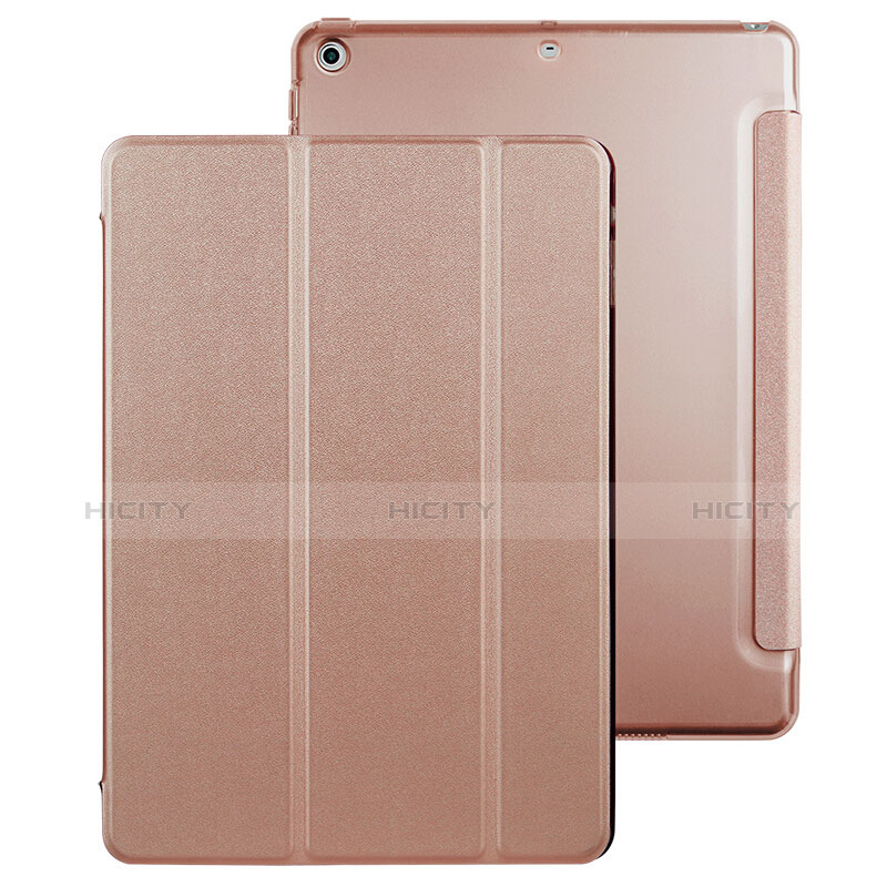 Schutzhülle Stand Tasche Leder für Apple New iPad 9.7 (2017) Rosegold groß
