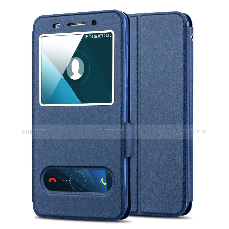 Schutzhülle Stand Tasche Leder für Huawei Honor 4X Blau