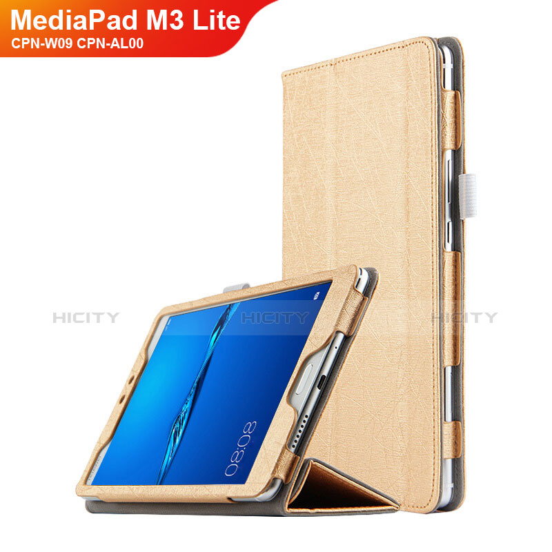 Schutzhülle Stand Tasche Leder für Huawei MediaPad M3 Lite 8.0 CPN-W09 CPN-AL00 Gold Plus