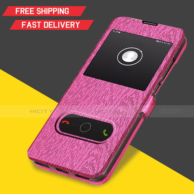 Schutzhülle Stand Tasche Leder für Huawei Y6s Pink Plus