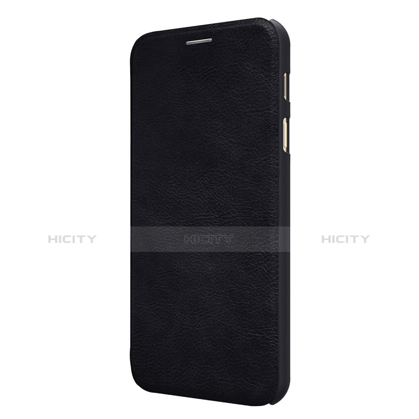 Schutzhülle Stand Tasche Leder für Samsung Galaxy C7 (2017) Schwarz groß