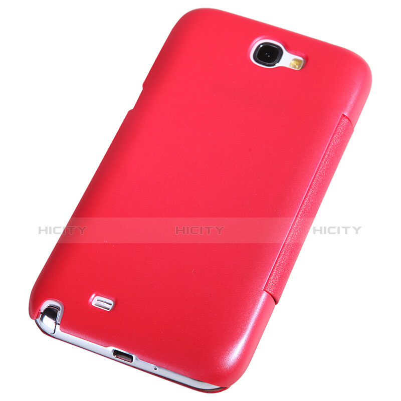 Schutzhülle Stand Tasche Leder für Samsung Galaxy Note 2 N7100 N7105 Rot groß