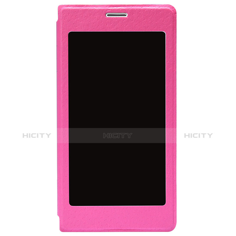 Schutzhülle Stand Tasche Leder für Samsung Galaxy S5 G900F G903F Pink groß