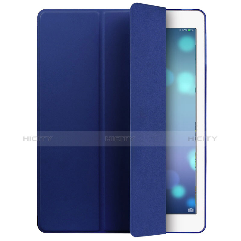 Schutzhülle Stand Tasche Leder L01 für Apple iPad 3 Blau groß