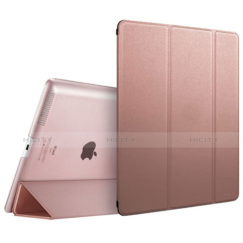 Schutzhülle Stand Tasche Leder L01 für Apple iPad 3 Rosegold