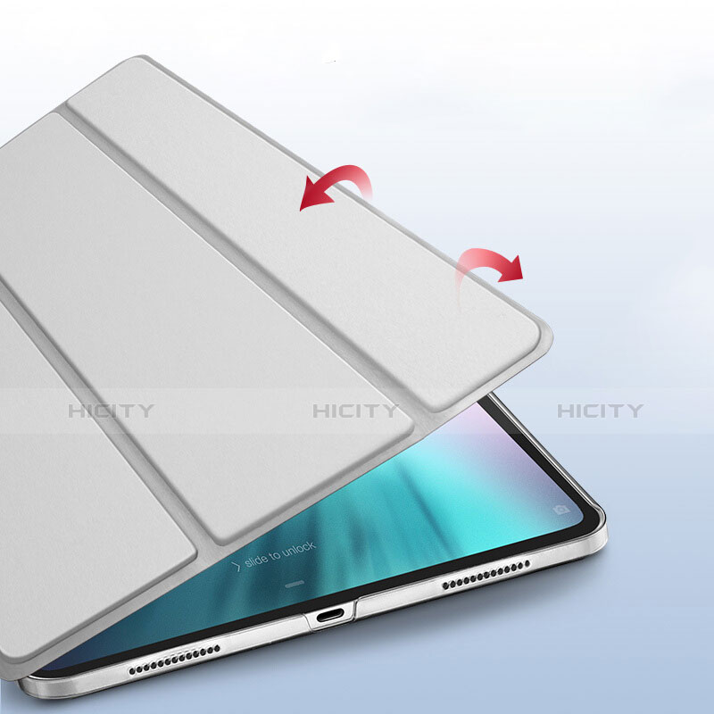Schutzhülle Stand Tasche Leder L01 für Apple iPad Pro 12.9 (2018) Silber groß