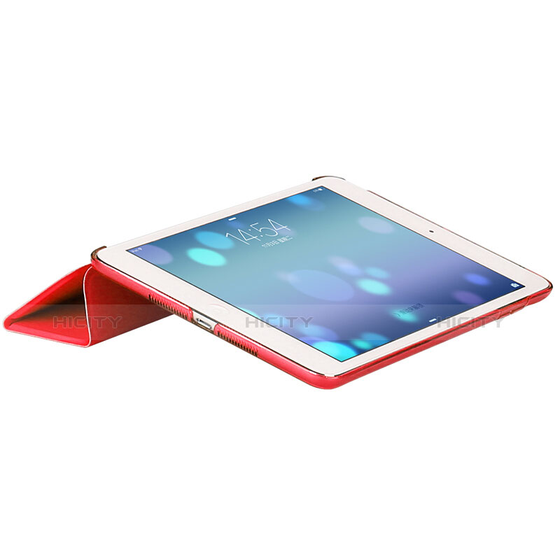 Schutzhülle Stand Tasche Leder L01 für Apple New iPad 9.7 (2017) Rot groß