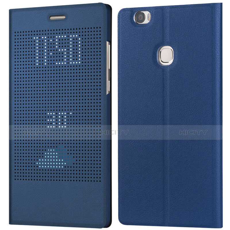 Schutzhülle Stand Tasche Leder L01 für Huawei Honor Note 8 Blau groß