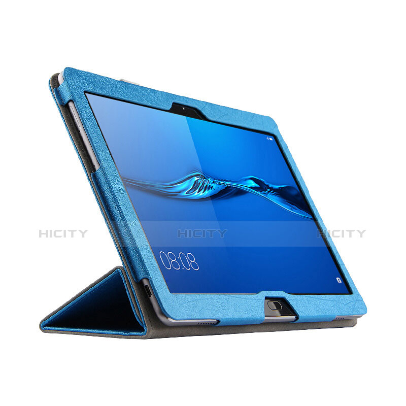 Schutzhülle Stand Tasche Leder L01 für Huawei MediaPad M3 Lite 10.1 BAH-W09 Blau groß