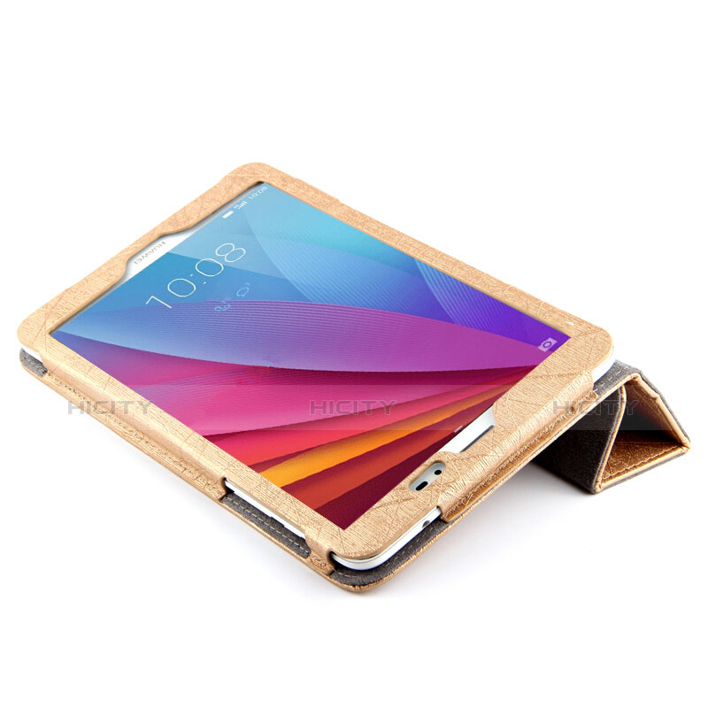 Schutzhülle Stand Tasche Leder L01 für Huawei Mediapad T2 7.0 BGO-DL09 BGO-L03 Gold