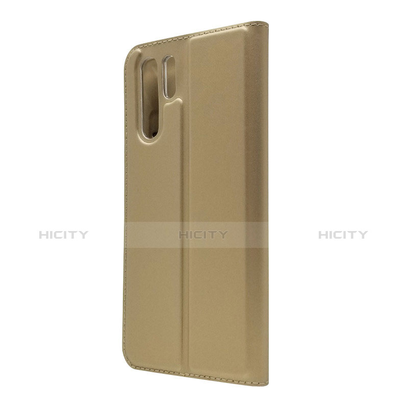 Schutzhülle Stand Tasche Leder L01 für Huawei P30 Pro Gold groß