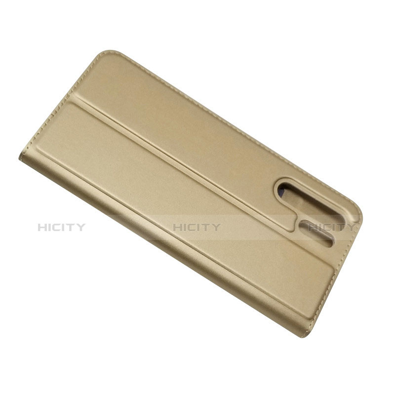 Schutzhülle Stand Tasche Leder L01 für Huawei P30 Pro Gold groß