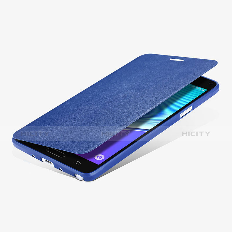 Schutzhülle Stand Tasche Leder L01 für Samsung Galaxy Note 4 SM-N910F Blau Plus