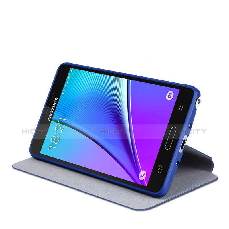Schutzhülle Stand Tasche Leder L01 für Samsung Galaxy Note 4 SM-N910F Blau groß