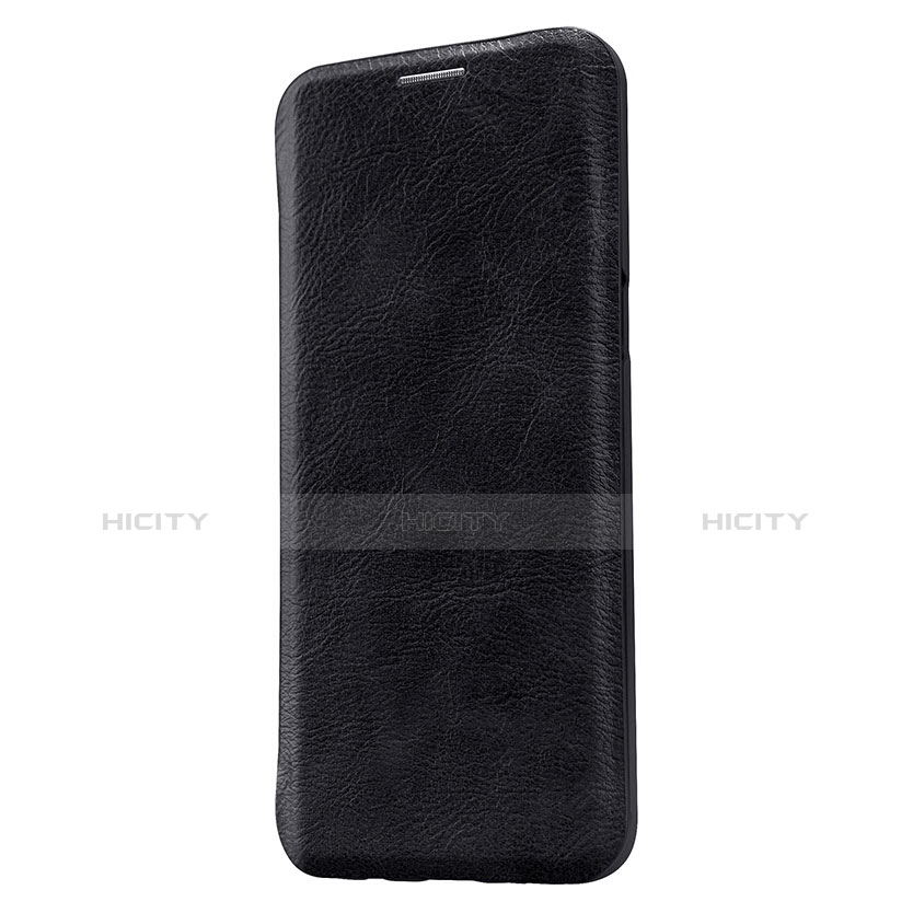 Schutzhülle Stand Tasche Leder L01 für Samsung Galaxy S9 Plus Schwarz groß